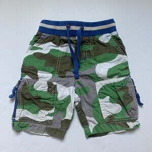 Mini Boden Green Camo Techno Shorts